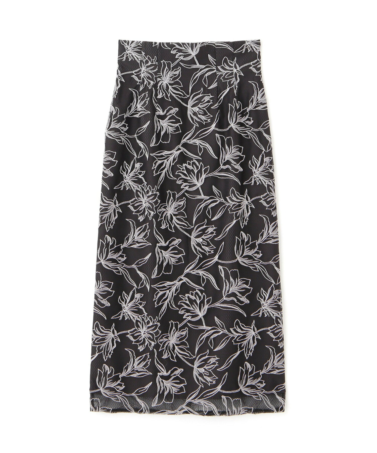 フラワーオーガン刺繍タイトスカート